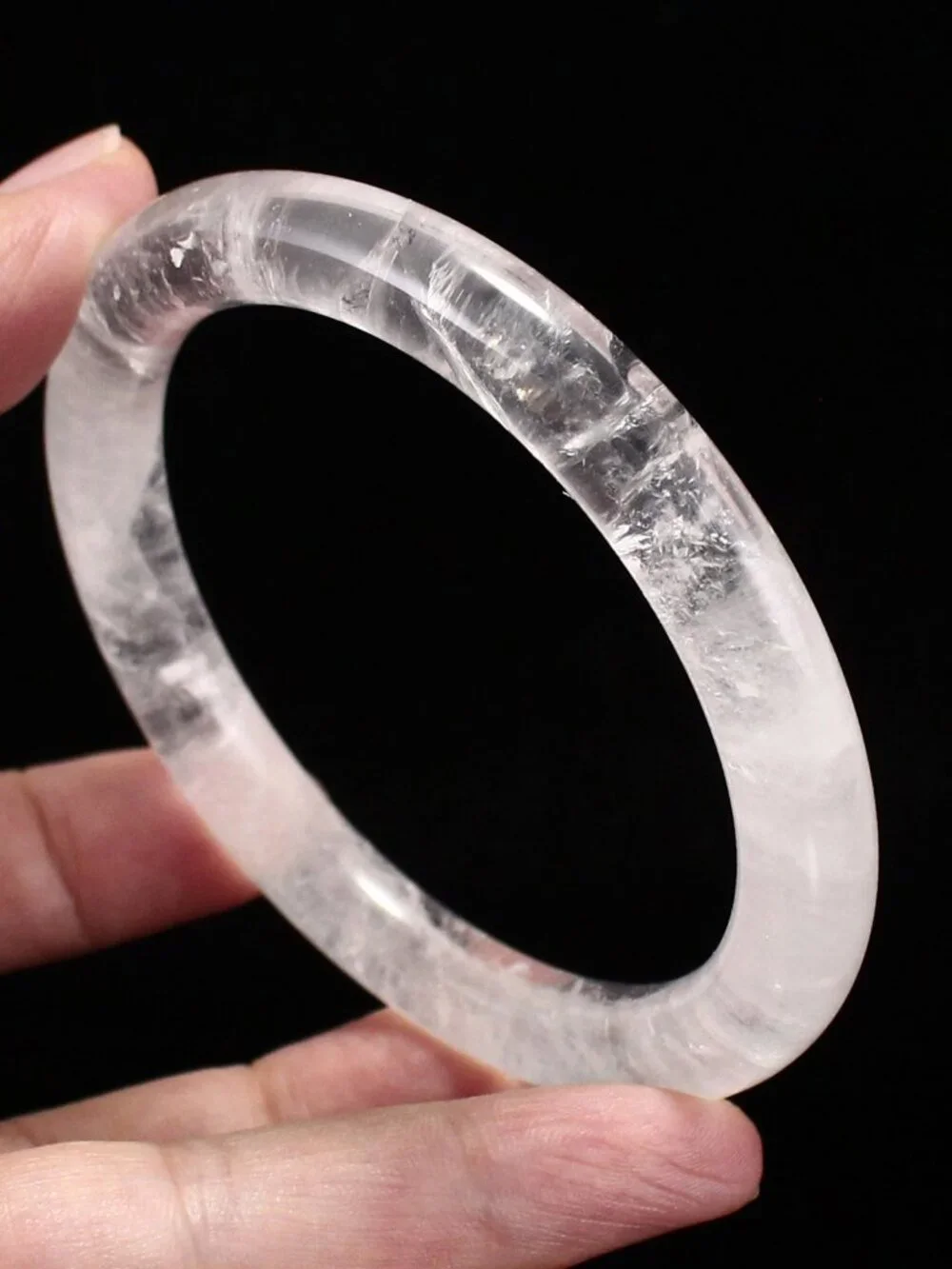 Natural Clear Quartz Bangle Bracelet 41.23g 61mm ID White Rock Crystal Certified